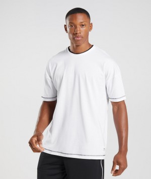 Pánské Tričko Gymshark Recess Bílé Černé | 20865-OWUL